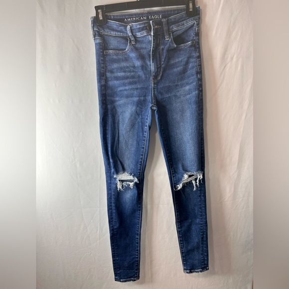 American Eagle outfitters Women’s Super Hi Rise Jegging Blue Jeans Denim size 2 - Picture 1 of 14